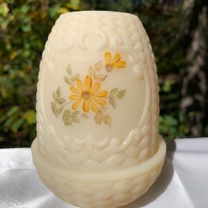 Floral Cream Candle Holder